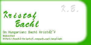 kristof bachl business card